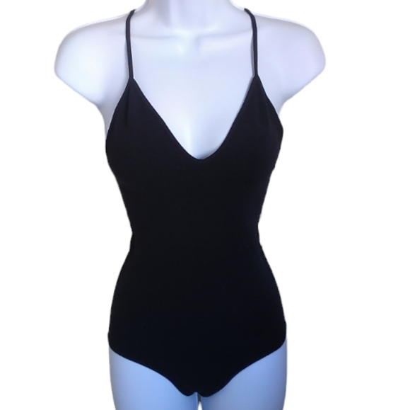 [Fornia]  Bodysuit - Ribbed Black Cheeky  One Size - Picture 5 of 7